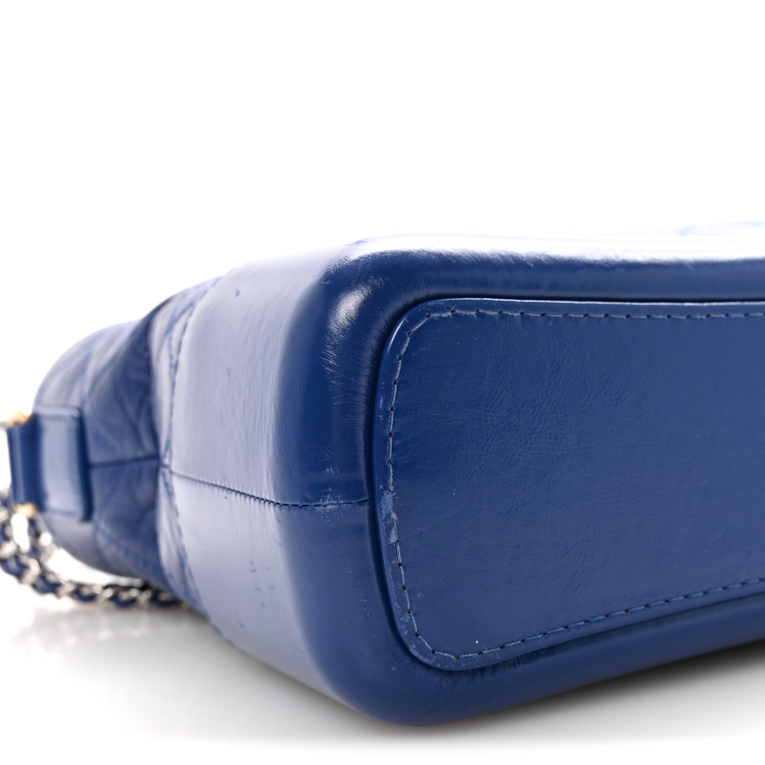 Chanel Aged Calfskin Quilted Medium Gabrielle Hobo Blue 9 of 10