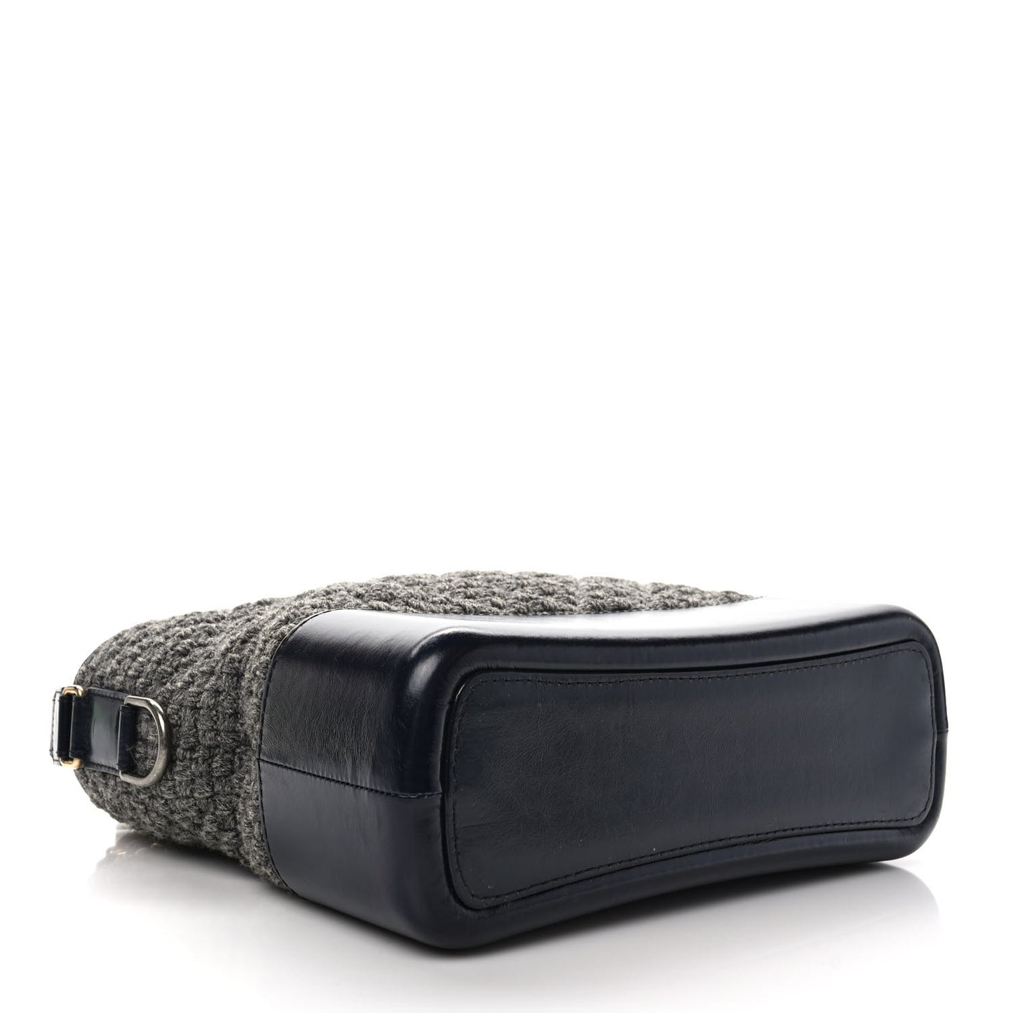 Tweed Calfskin Quilted Medium Gabrielle Hobo Gray Navy