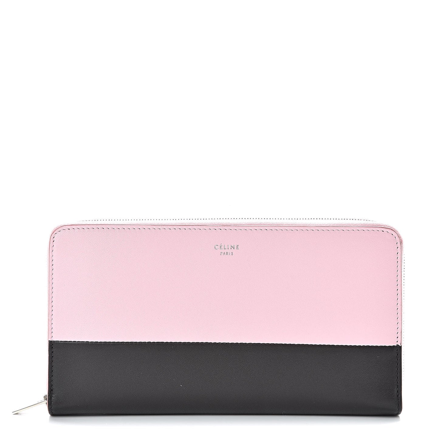Lambskin Large Zip Around Multifunction Wallet Antique Rose Black