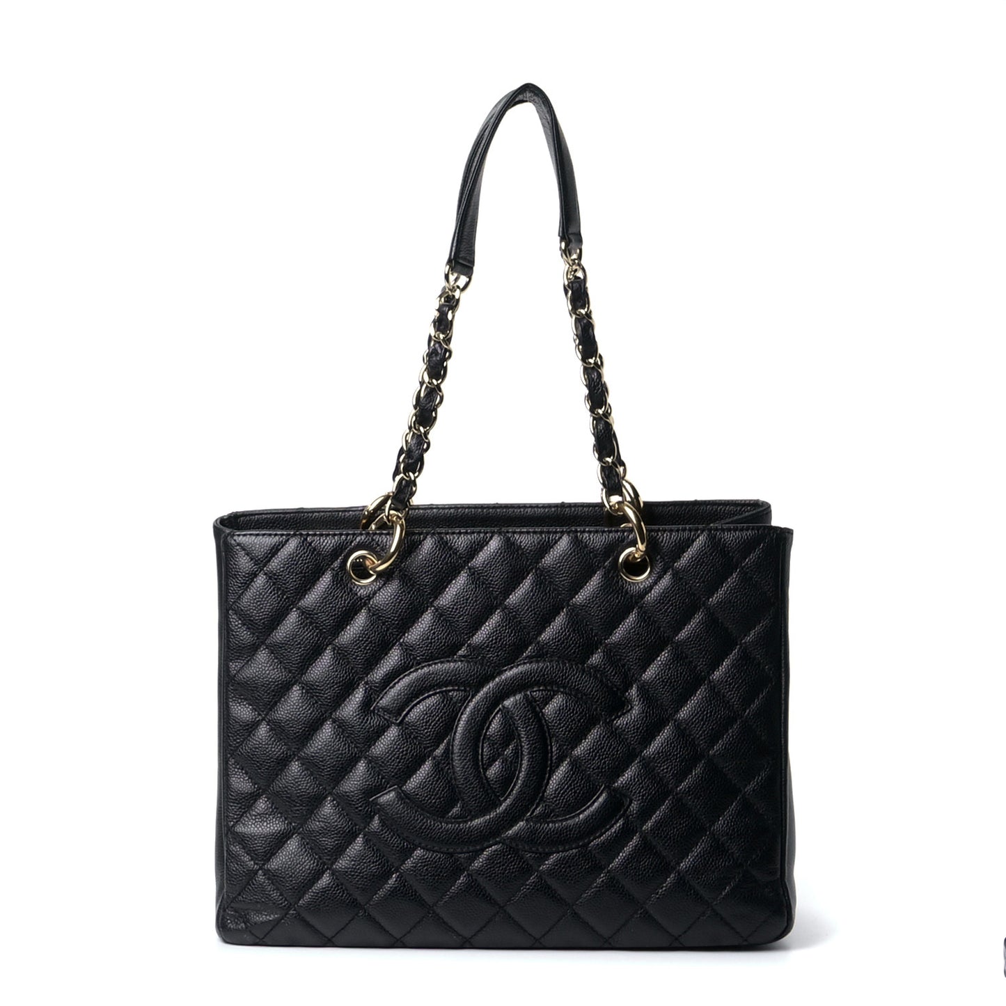 Caviar Quilted Grand Shopping Tote GST Black