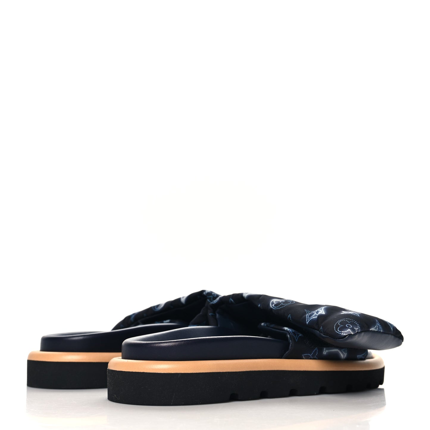 Nylon Monogram Womens Pool Pillow Comfort Mules 39 Navy Blue