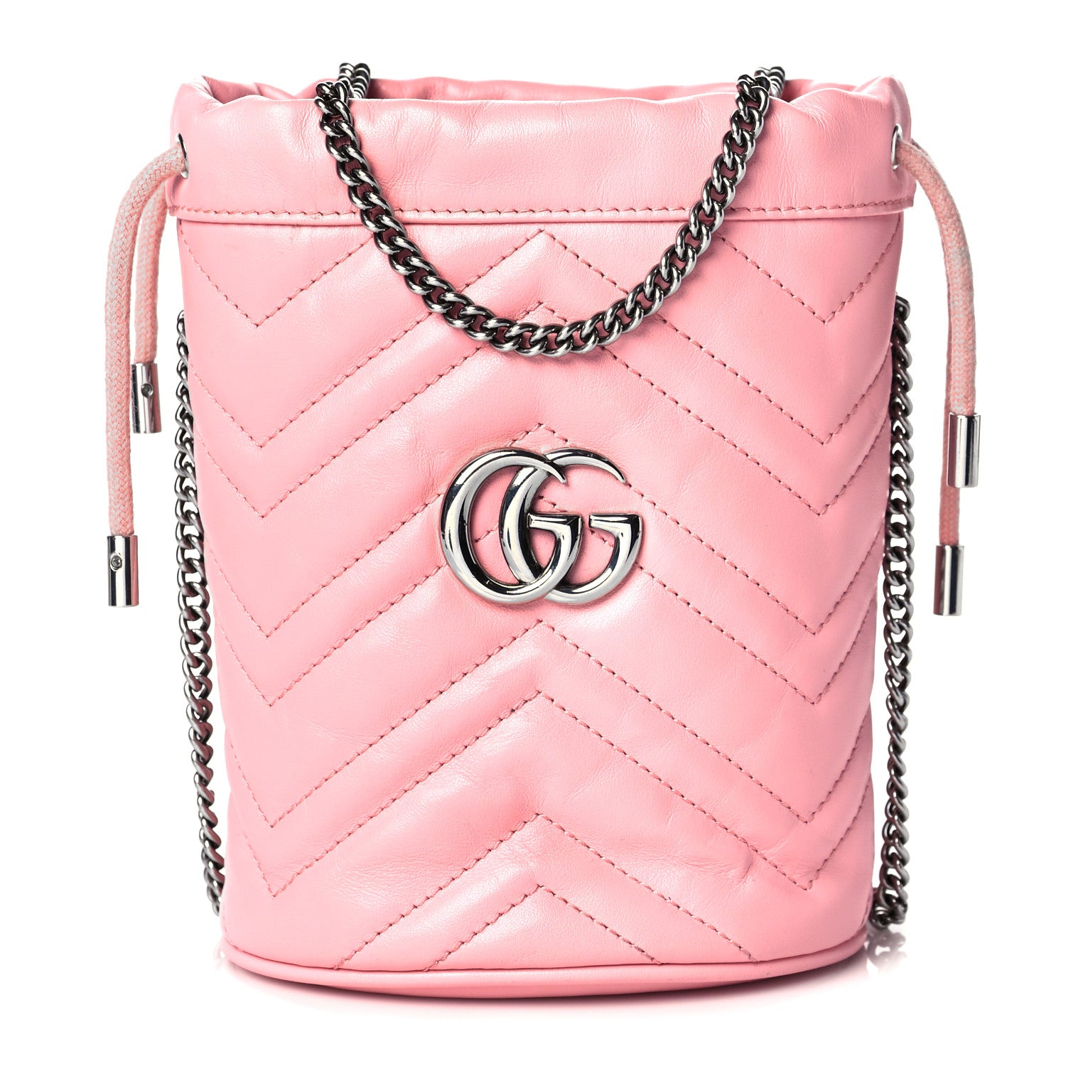 Gucci Calfskin Matelasse Mini GG Marmont 2.0 Bucket Bag Wild Rose 1 of 11