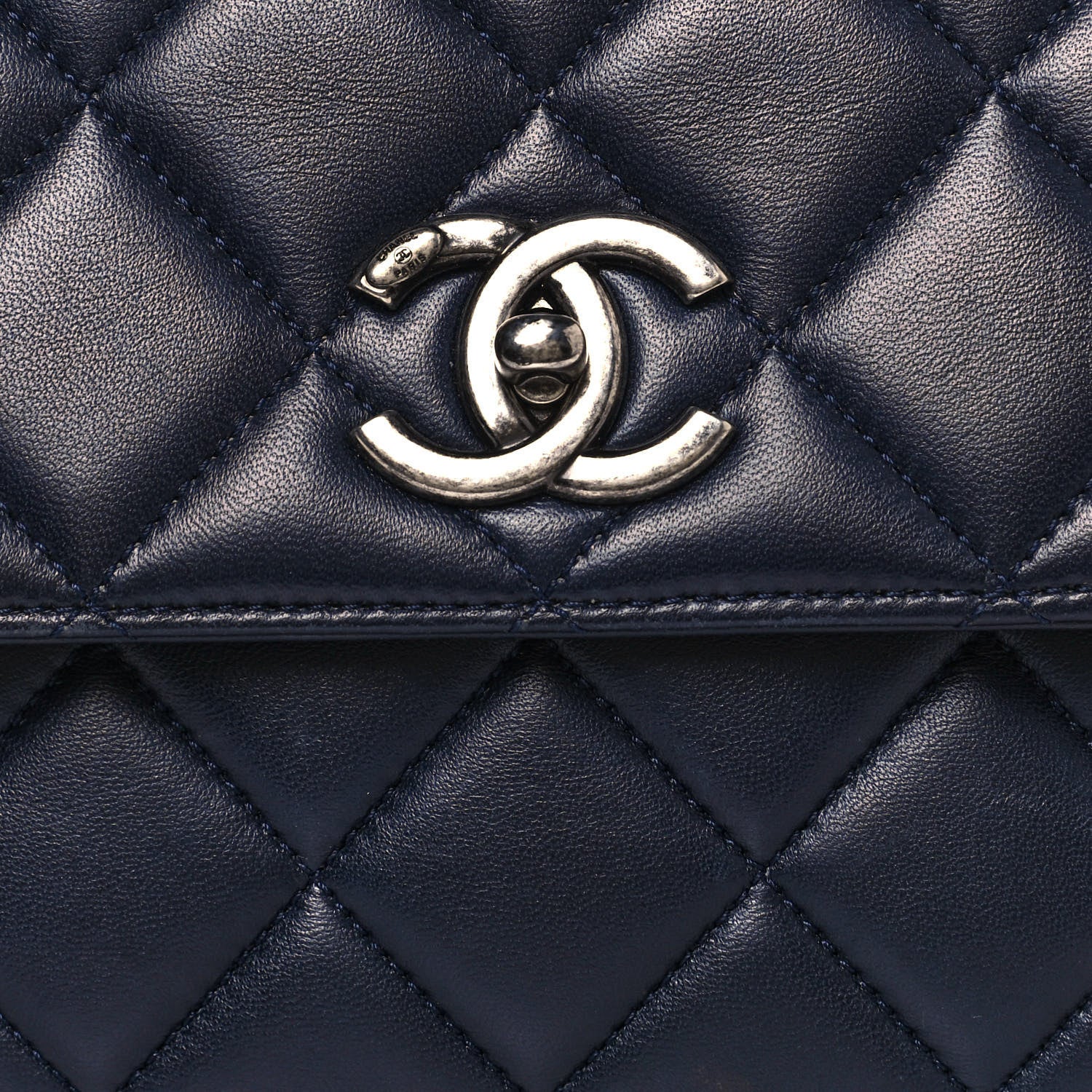 Chanel Lambskin Quilted Small Trendy CC Flap Dual Handle Bag Navy 7 of 17