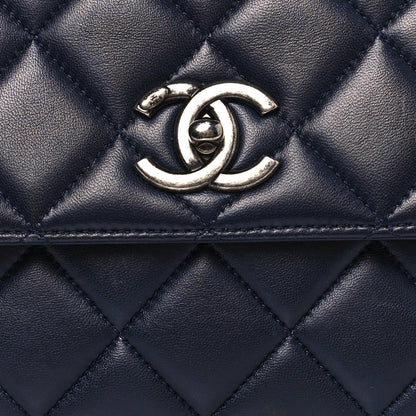 Chanel Lambskin Quilted Small Trendy CC Flap Dual Handle Bag Navy 7 of 17
