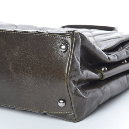 Chanel Glazed Calfskin Boy Satchel Flap Dark Grey 9 of 13