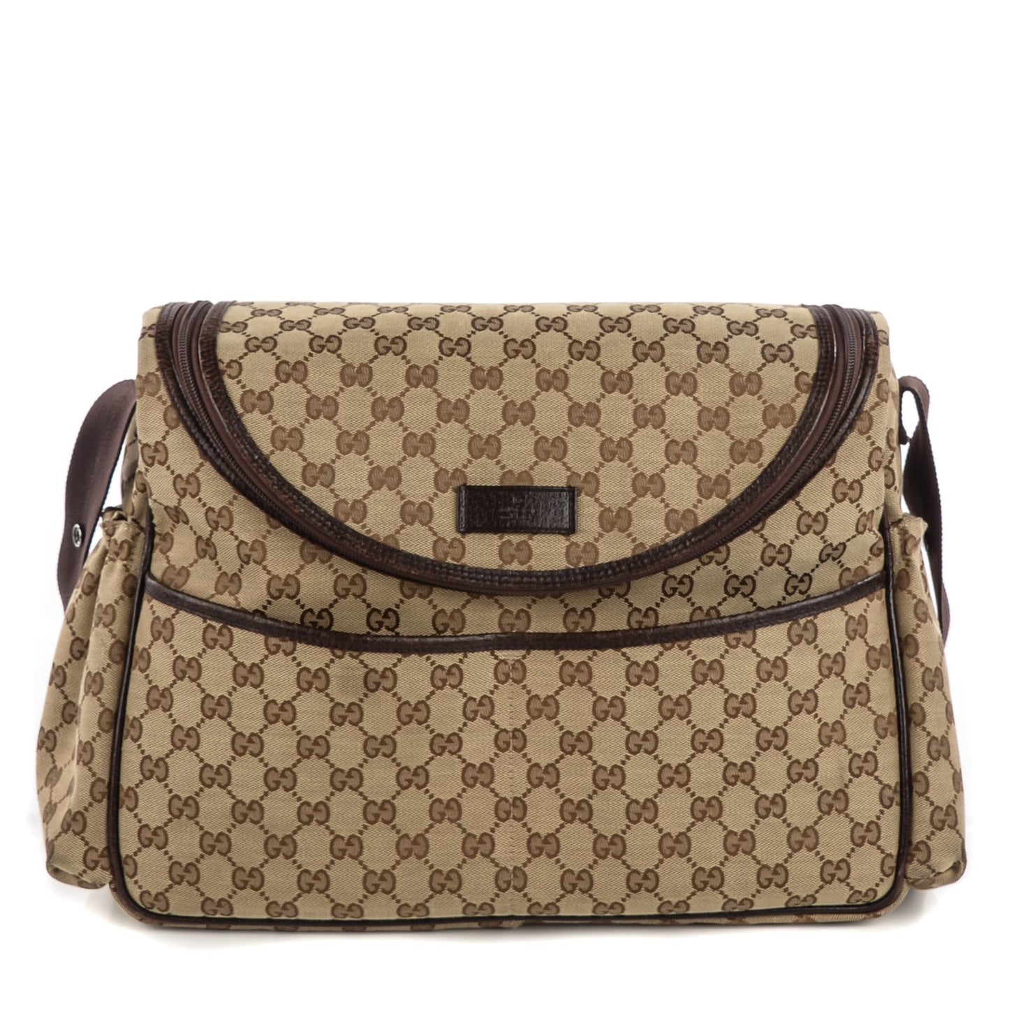 Monogram Natural Pigskin Large Diaper Bag Beige Ebony Cocoa Dark Chocolate