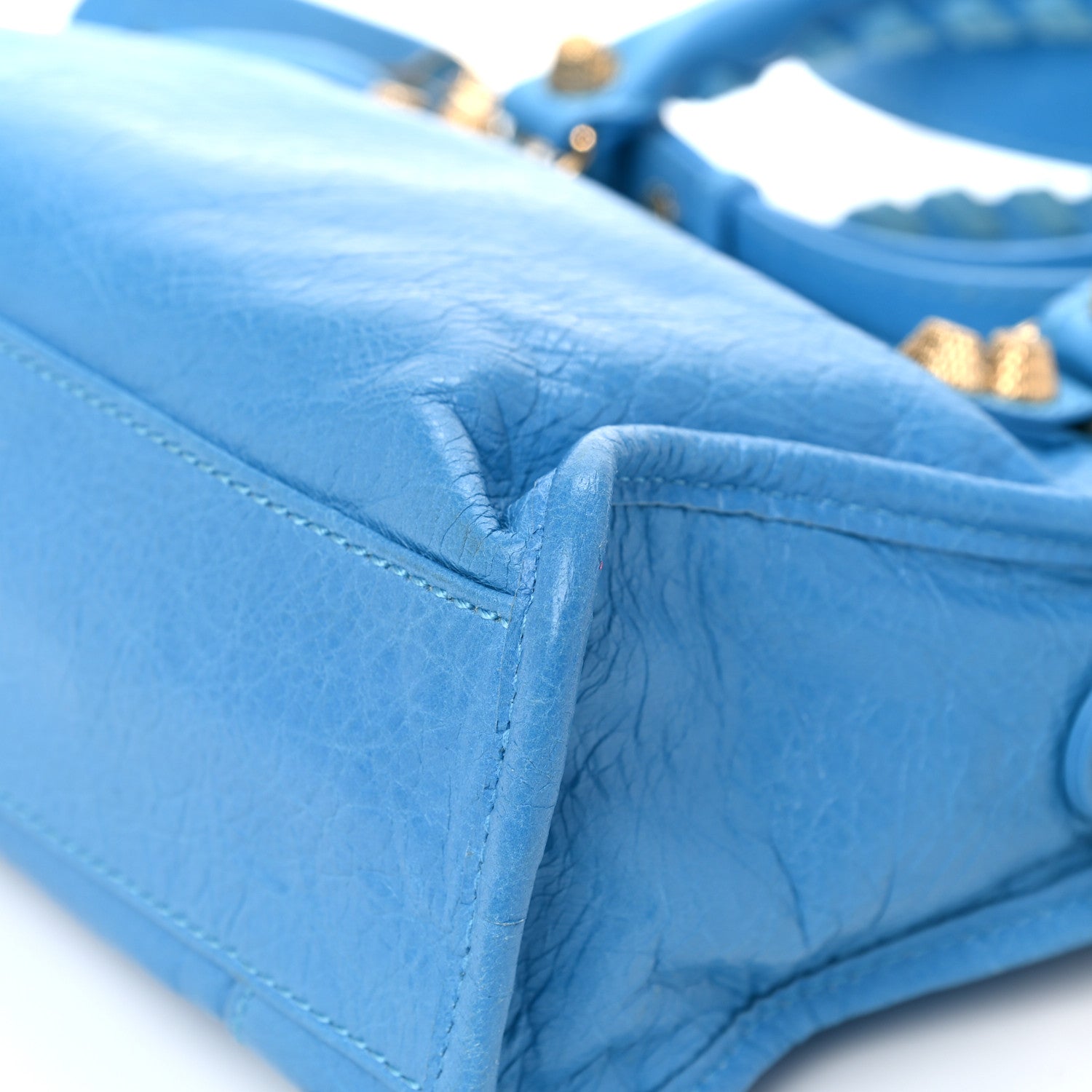Balenciaga Agneau Giant 12 Gold Hardware Mini City Bleu Azur Clair 9 of 14