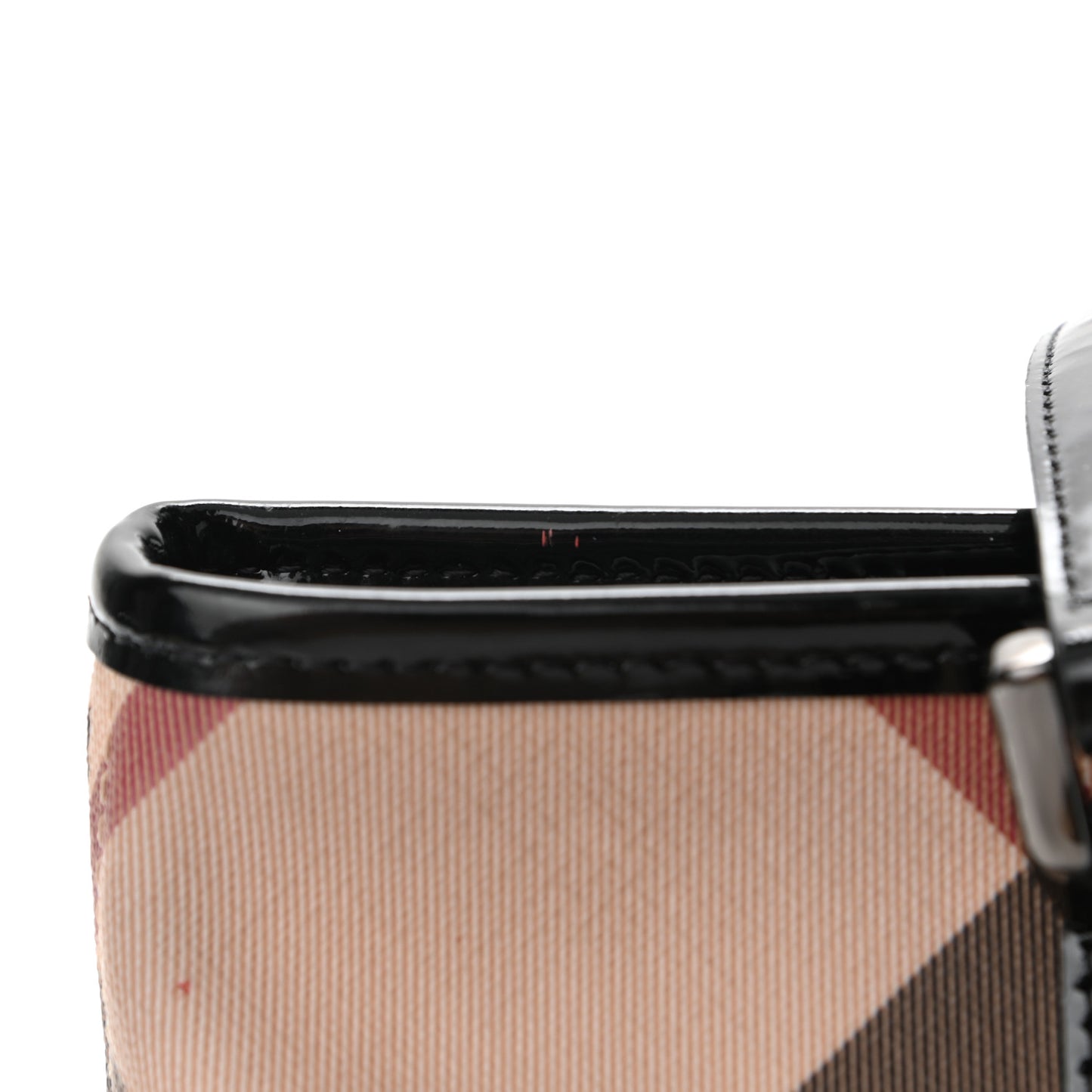 Nova Check Patent Trim Shopper Tote Black