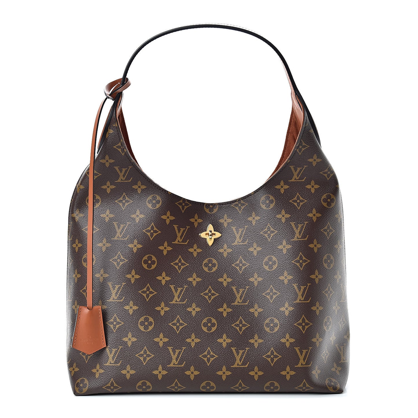 Monogram Flower Hobo Caramel