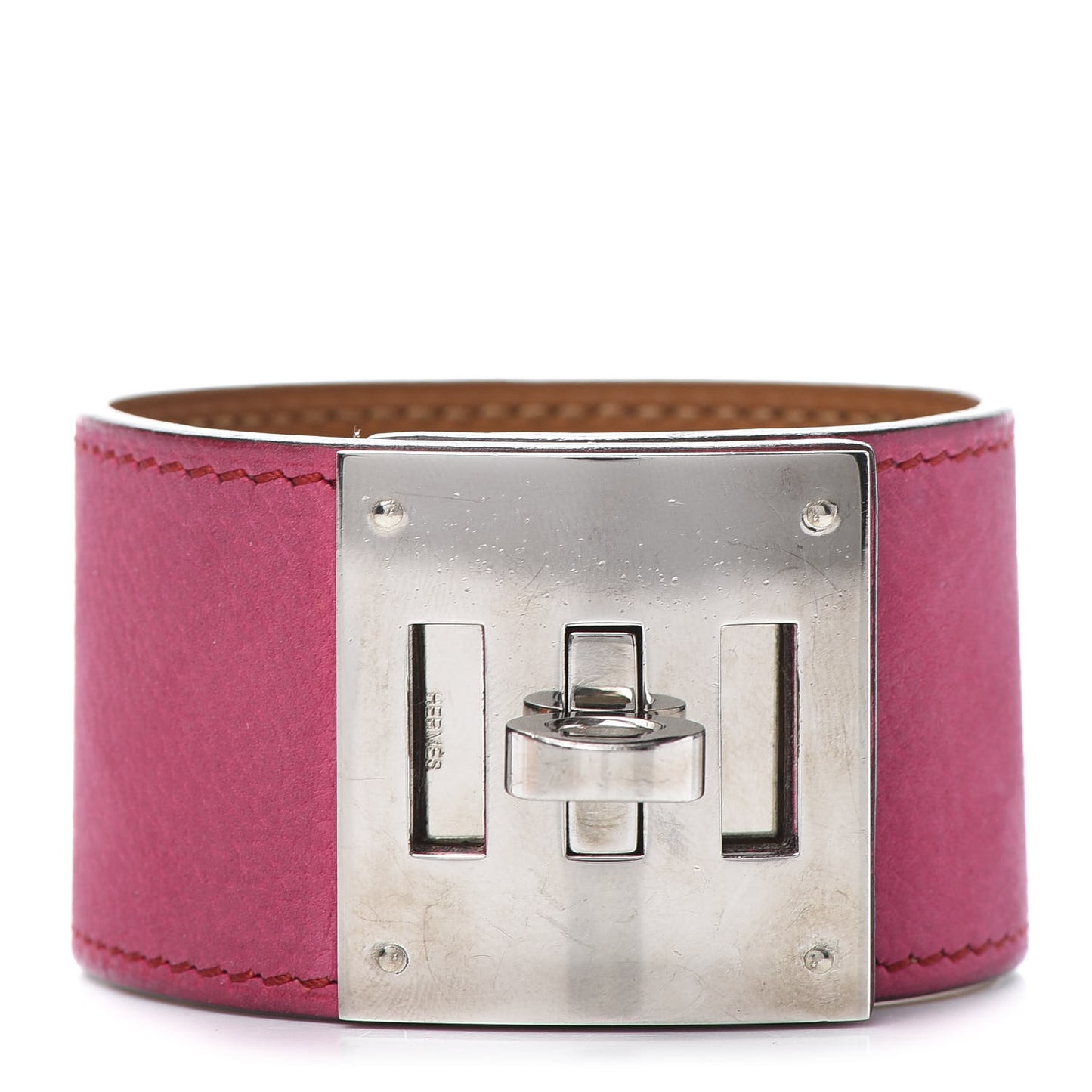 Taurillon Gaucho Kelly Dog Bracelet Fuchsia