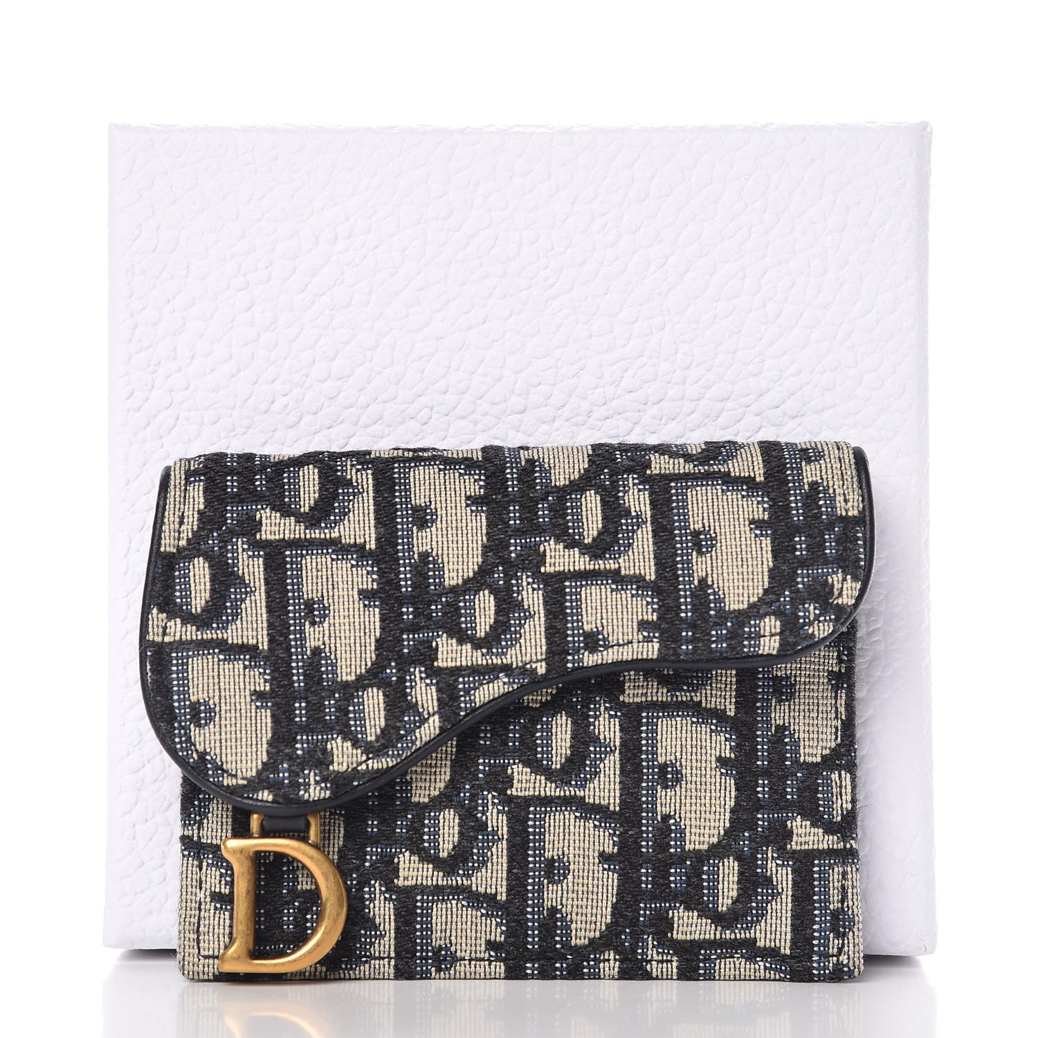 Christian Dior Oblique Saddle Card Holder Blue 8 of 8