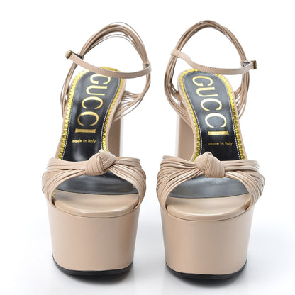 Gucci Malaga Kid Knotted Strap Crawford Platform Sandals 41 Skin Rose 3 of 9