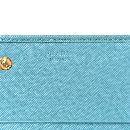 Prada Saffiano Metal Continental Flap Wallet Turchese 6 of 11