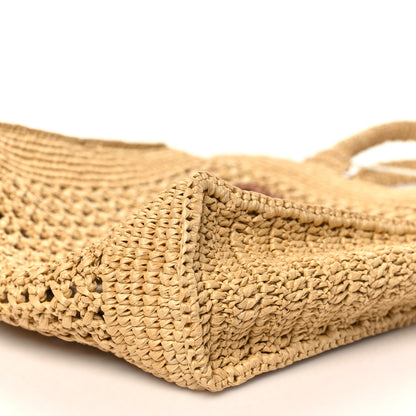 Miu Miu Raffia Crochet Woven Tote Bag Beige 10 of 10