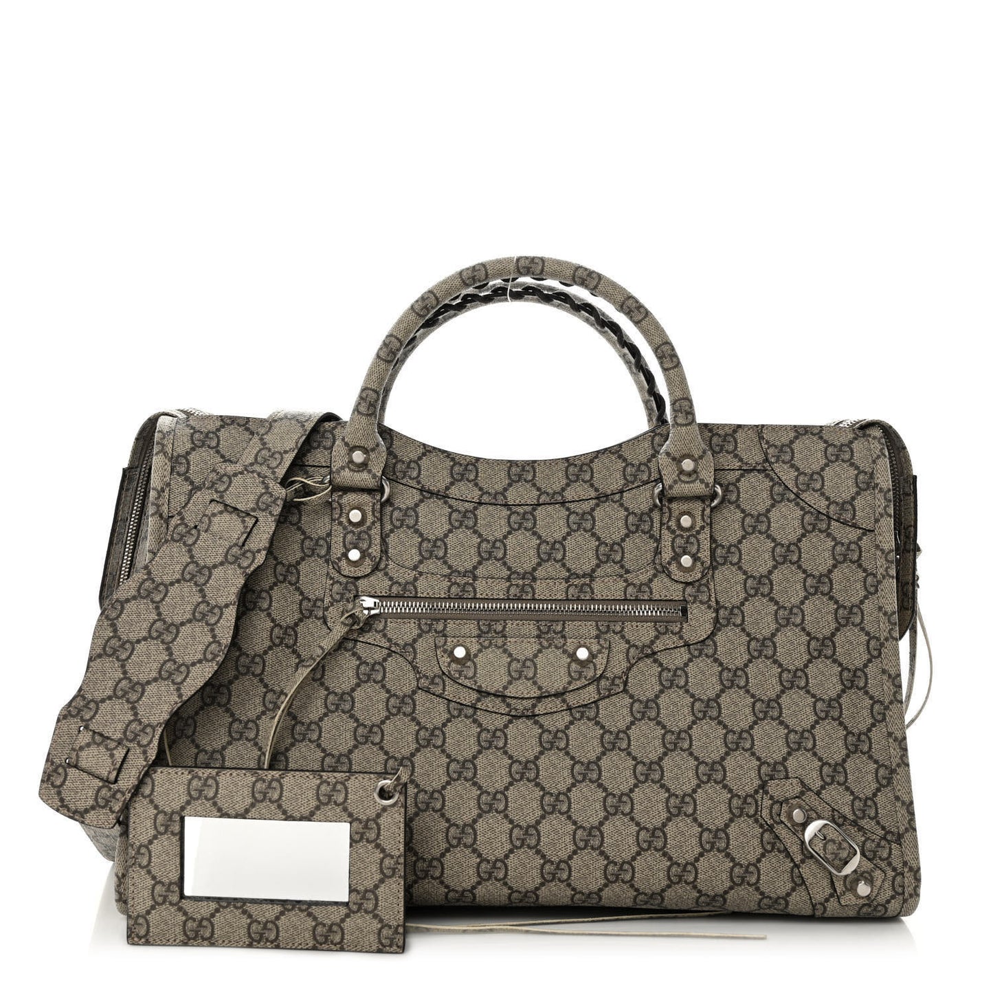 X GUCCI GG Supreme Monogram Neo Classic Silver Hardware City Beige Ebony