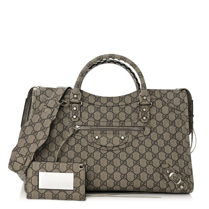 Balenciaga X GUCCI GG Supreme Monogram Neo Classic Silver Hardware City Beige Ebony 1 of 9