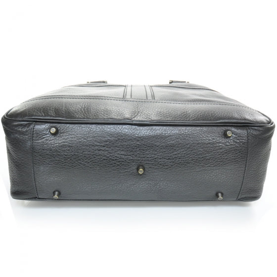 Pebbled Leather Tote Black