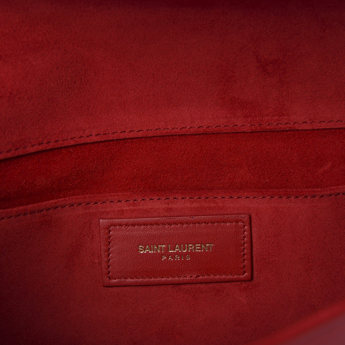 Calfskin Classic Y Ligne Clutch Red