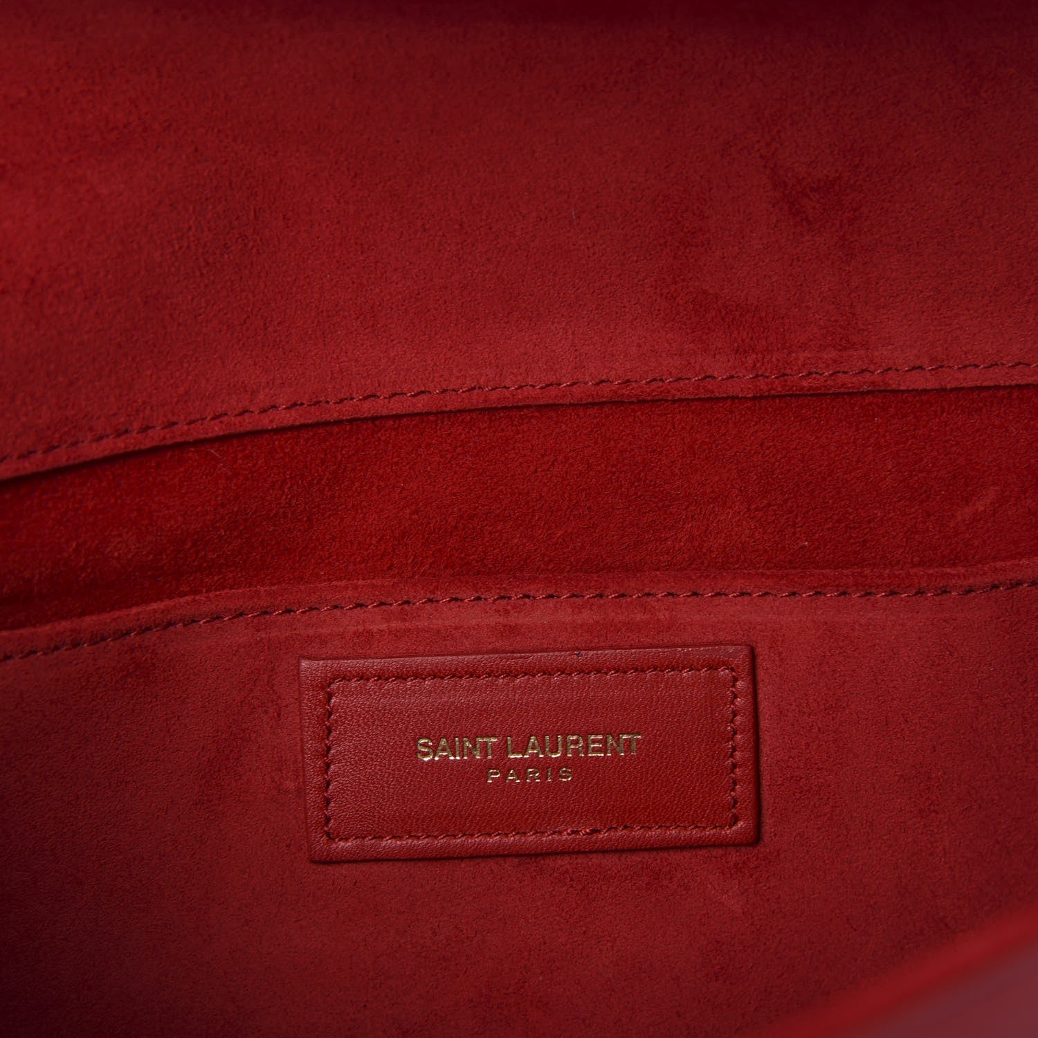 Saint Laurent Calfskin Classic Y Ligne Clutch Red 7 of 10
