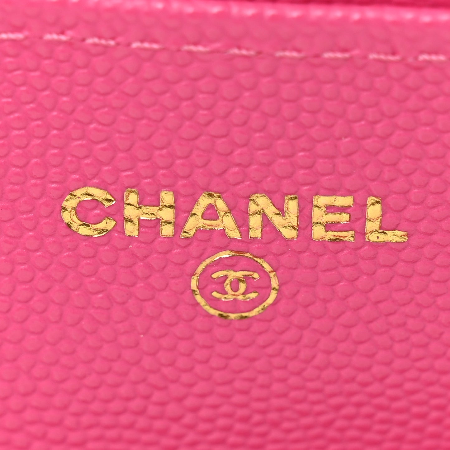 Caviar Quilted Flap Card Holder Wallet Dark Pink