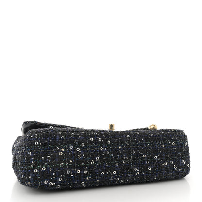 Chanel Tweed Medium Pearl Handle Flap Black Ecru 4 of 11