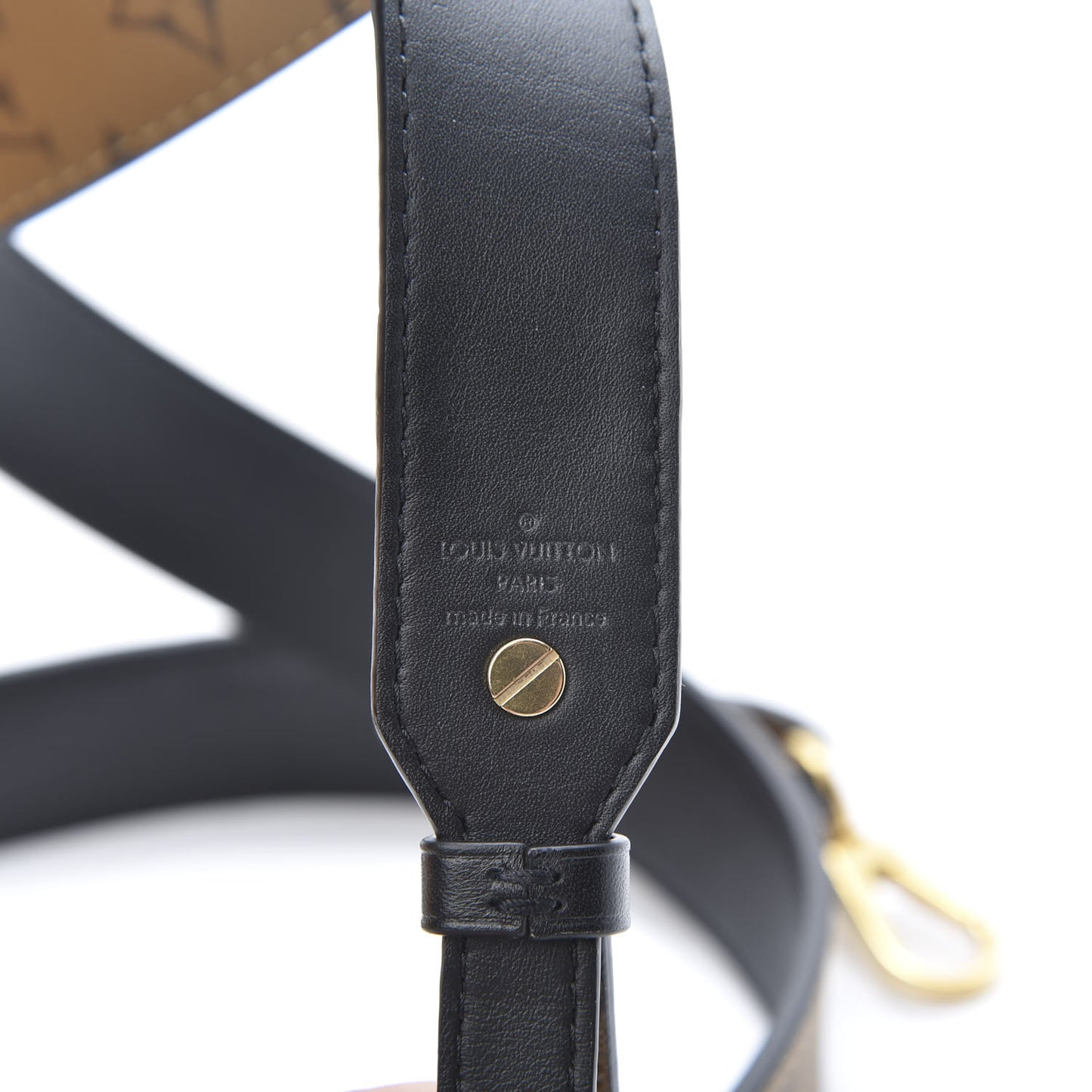 Reverse Monogram Bandouliere Shoulder Strap XL Black