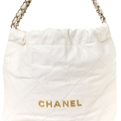 Chanel Shiny Calfskin Quilted Small Chanel 22 White 9 of 11