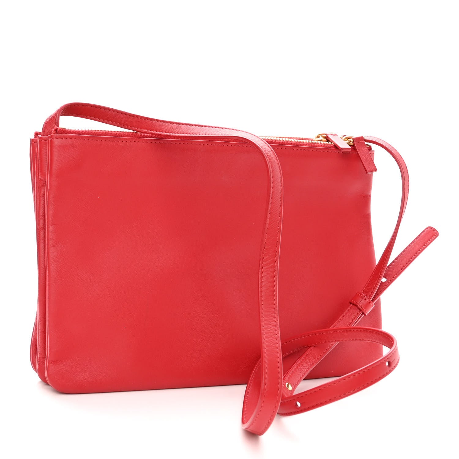 Celine Lambskin Small Trio Crossbody Bag Red 3 of 11
