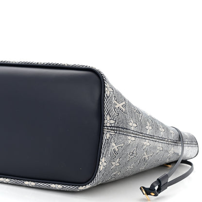 Louis Vuitton Monoglam Neverfull MM Blue 10 of 10