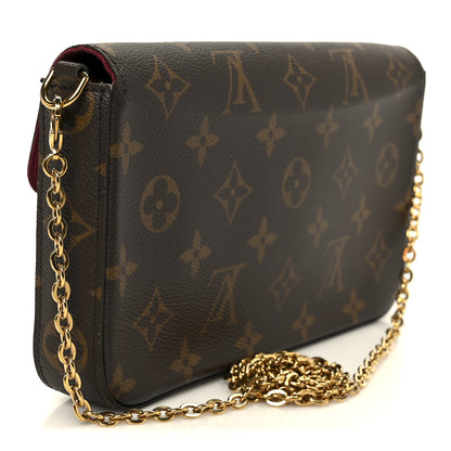 Louis Vuitton Monogram Pochette Felicie Chain Wallet Fuchsia 4 of 15