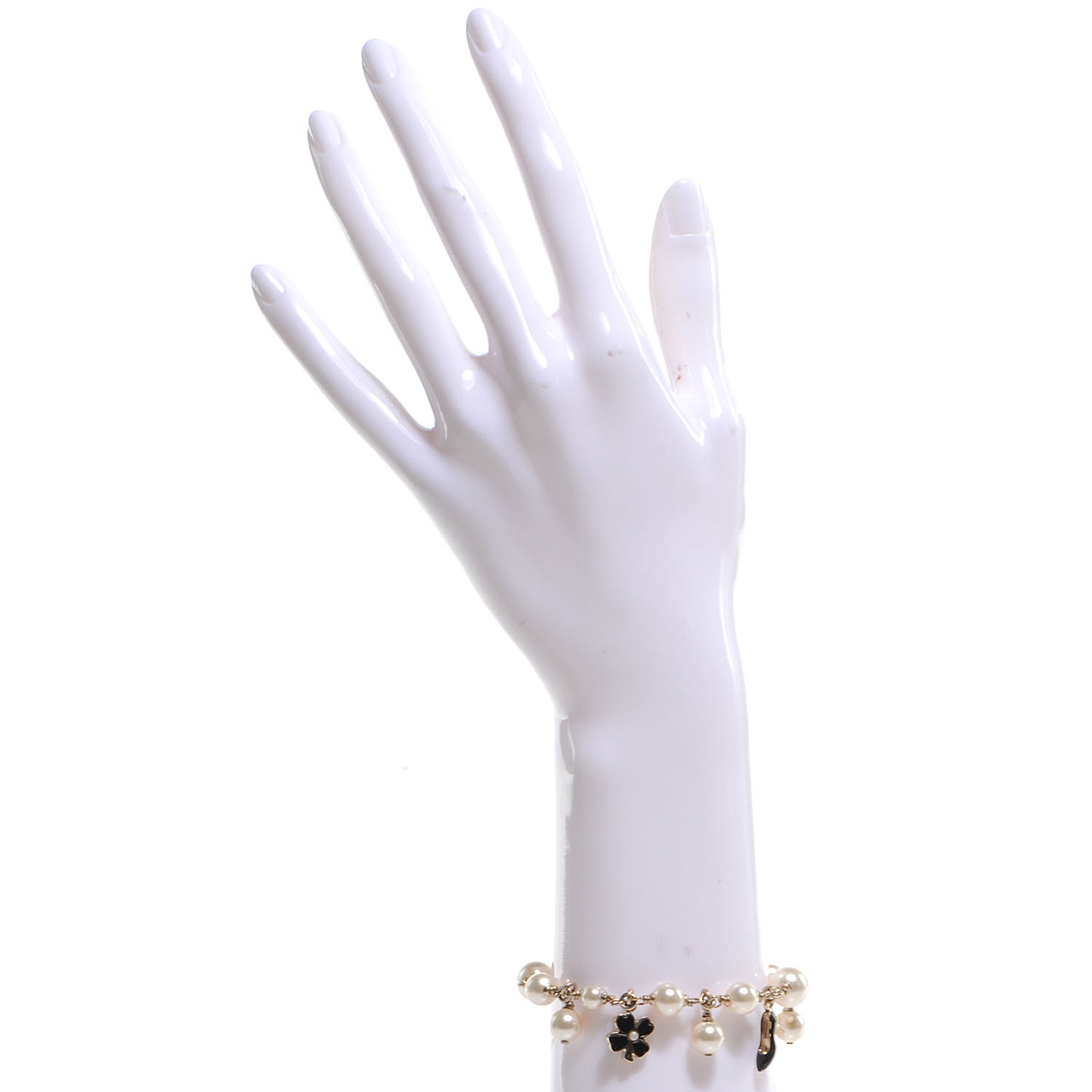 Pearl CC Charm Bracelet