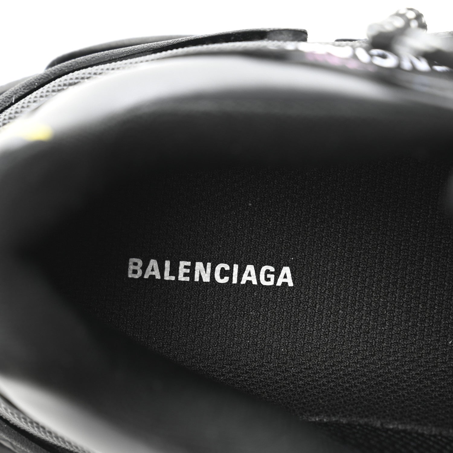 Balenciaga Technical Fabric Allover Logo Womens Triple S Sneakers 39 Black Multicolor 7 of 9