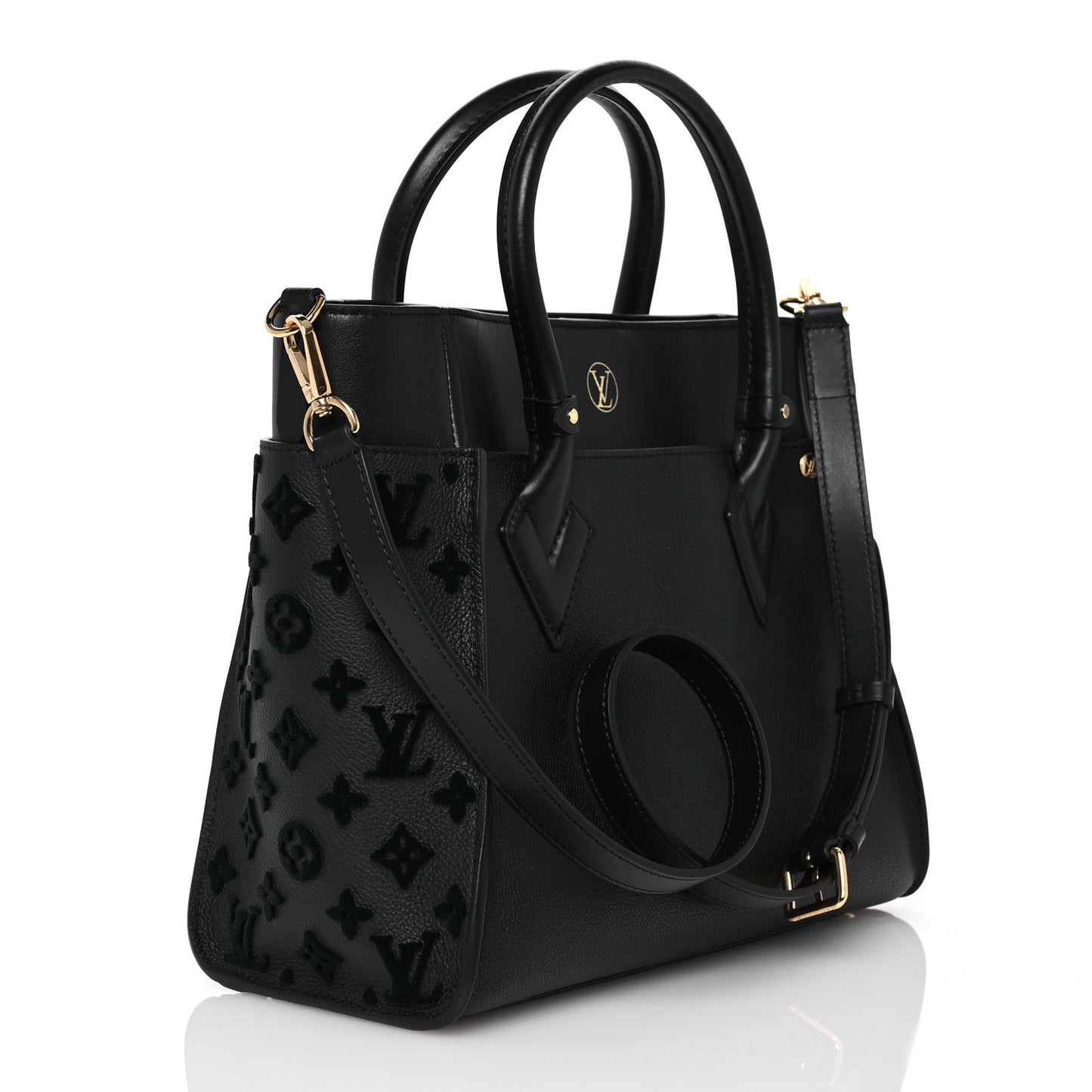 Calfskin Monogram Tufting On My Side Black