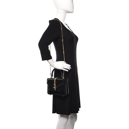 Gucci Mousse Top Patent Mini Sylvie 1969 Top Handle Bag Black 2 of 13