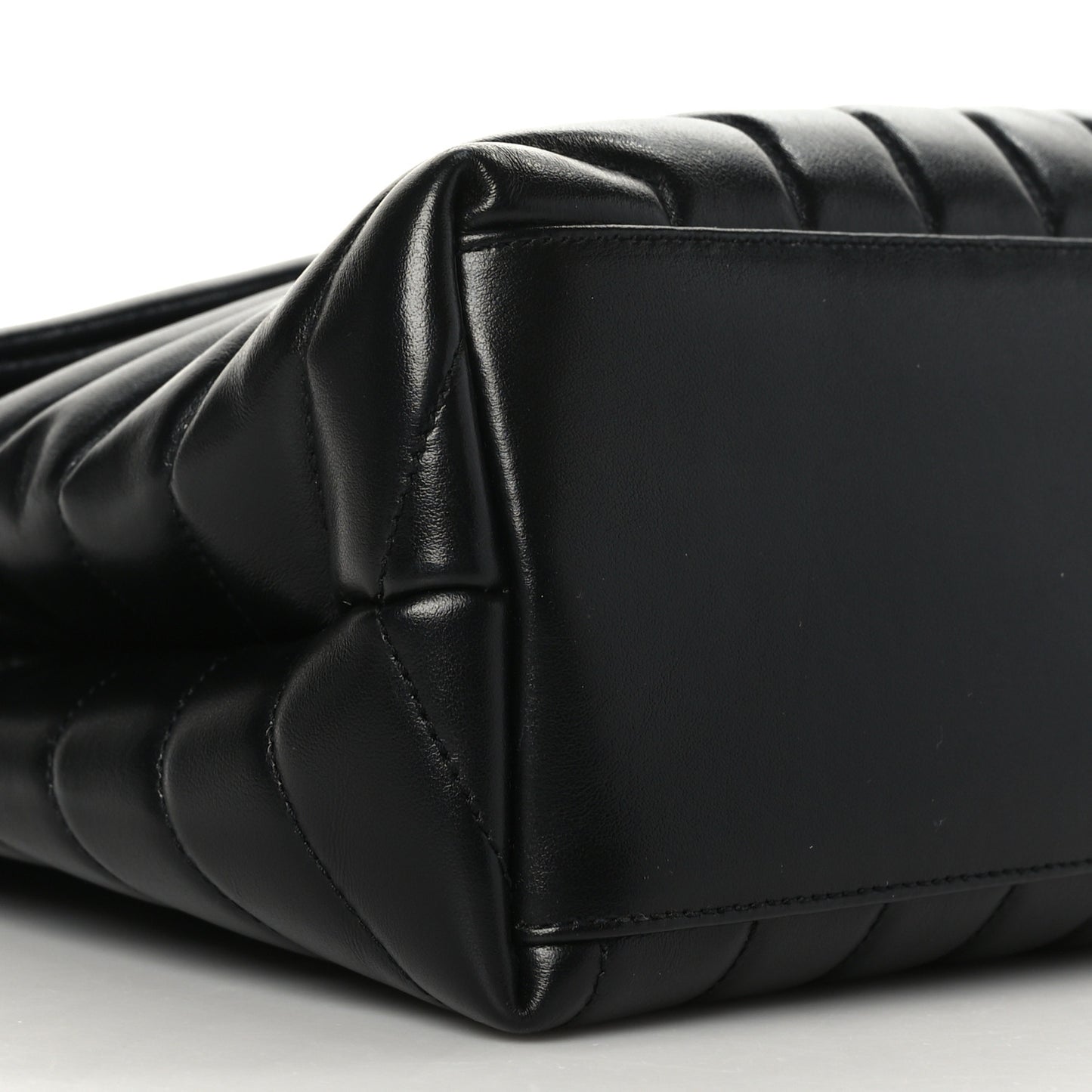Calfskin Y Quilted Monogram Medium Loulou Chain Satchel Black