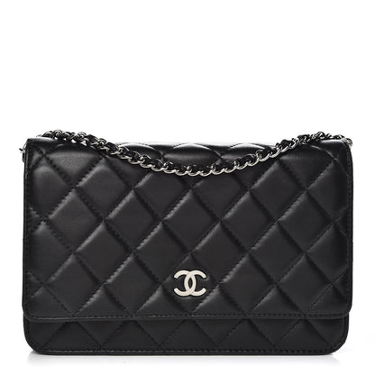 Chanel Lambskin Quilted Wallet On Chain WOC Black 1 of 8