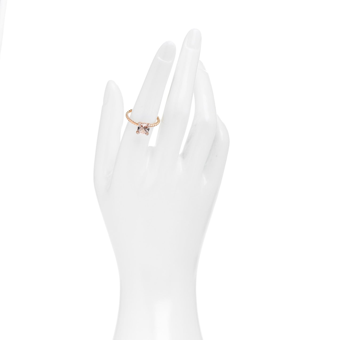 18K Rose Gold Diamond Morganite 7mm Chatelaine Ring 54 7