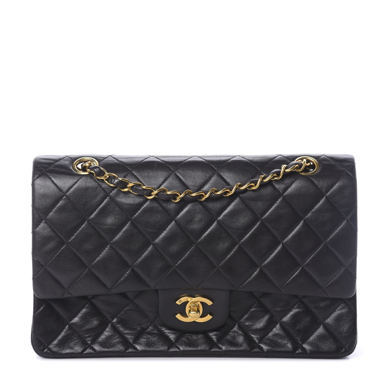 Chanel Lambskin Quilted Medium Double Flap Black 1 of 10