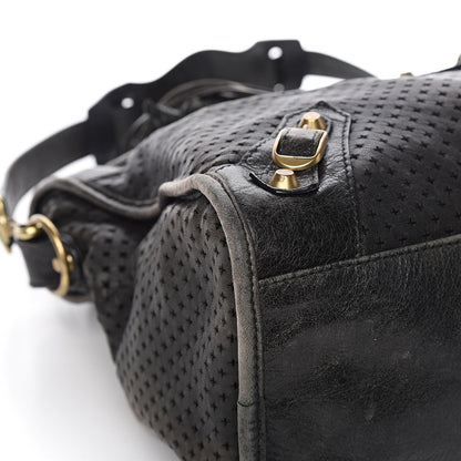 Balenciaga Agneau Laser Cut Cross Classic Gold Hardware City Black 10 of 17