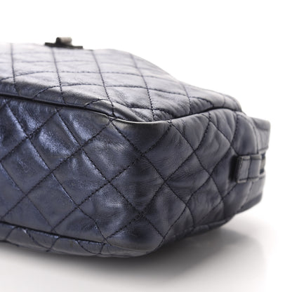 Chanel Metallic Aged Calfskin Quilted Medium Reissue Camera Case Bag Blue 7 of 9