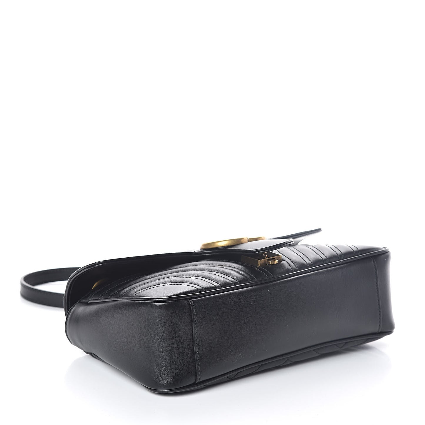 Calfskin Matelasse Small GG Marmont Shoulder Bag Black
