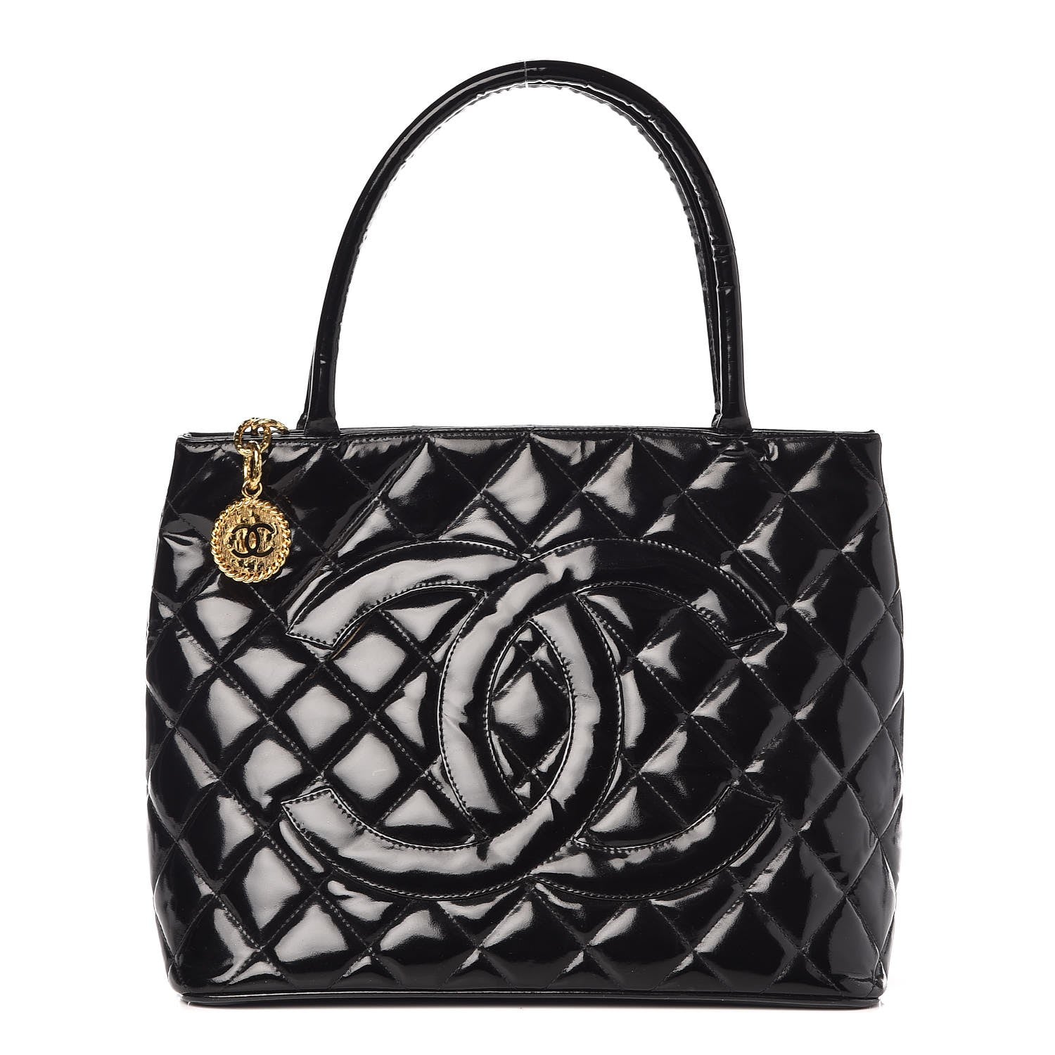 Chanel Patent Medallion Tote Black 1 of 13