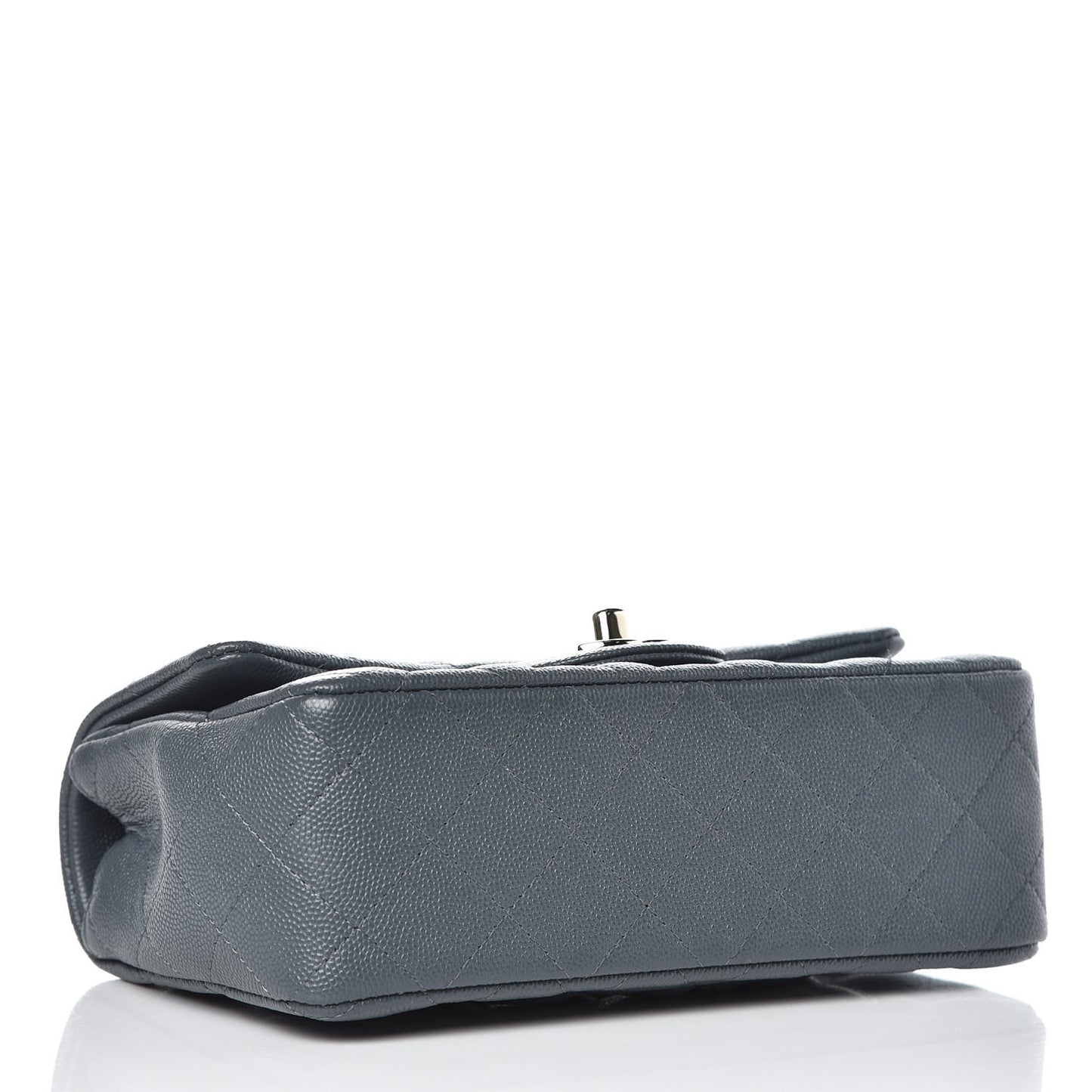 Caviar Quilted Mini Rectangular Flap Dark Grey