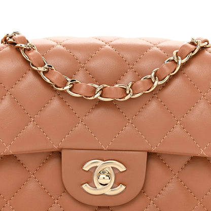 Chanel Lambskin Quilted Mini Rectangular Flap Brown 5 of 10
