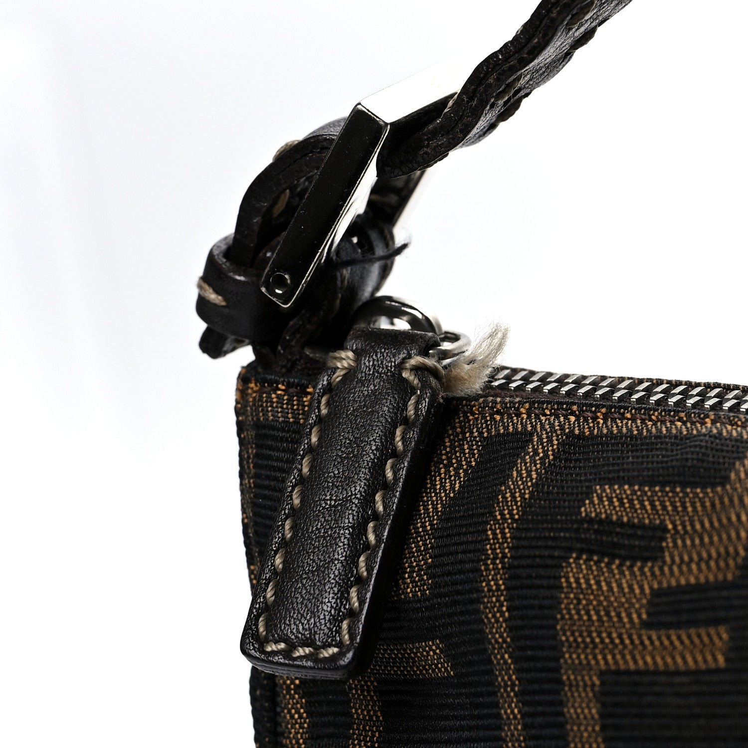 Fendi Zucca Cuoio Romano Selleria Mini Pochette Tobacco Moro 14 of 16