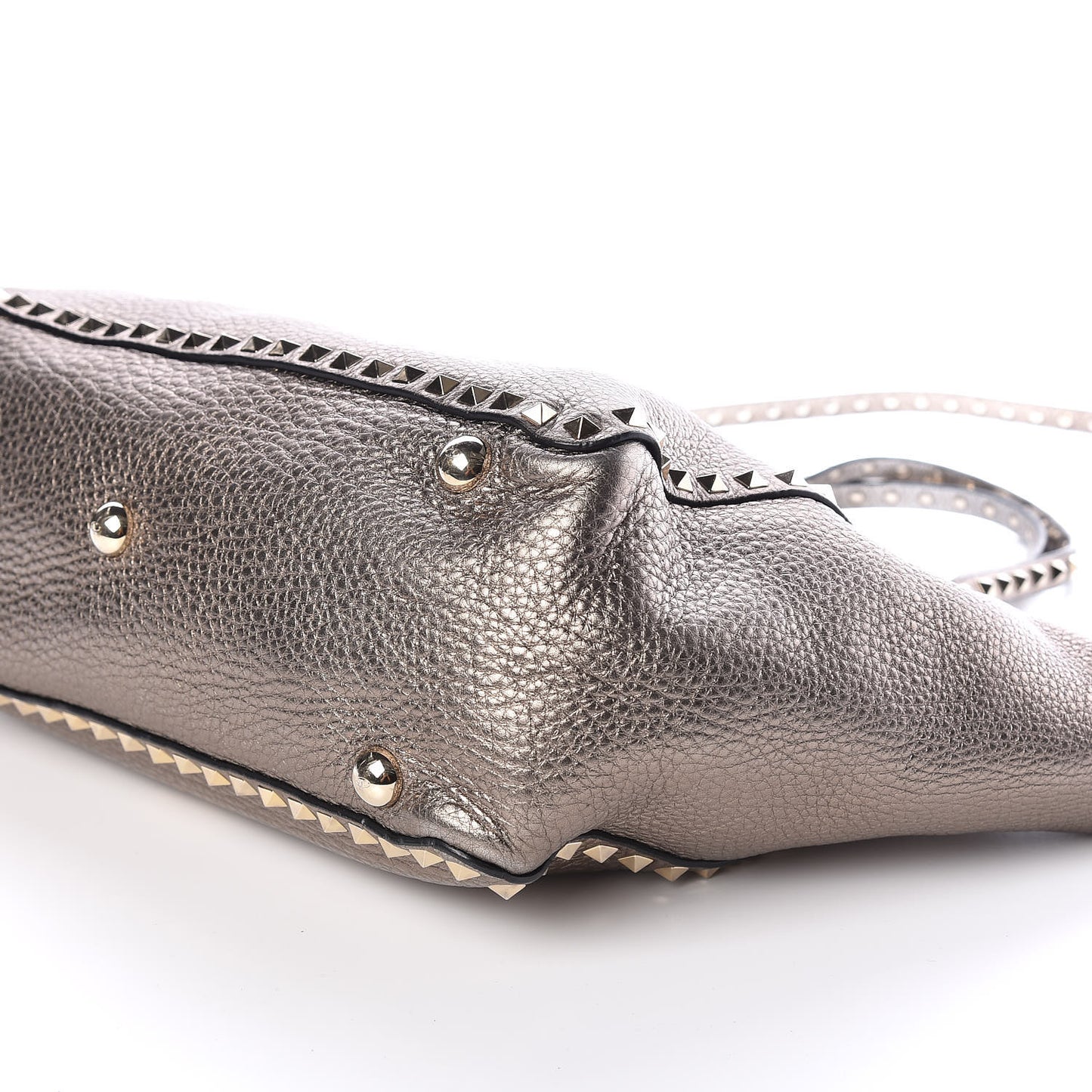 Metallic Alce Printed Calfskin Medium Rockstud Tote Sasso