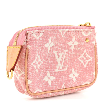 Louis Vuitton Denim Jacquard Monogram Micro Pochette Accessories Rose 3 of 10