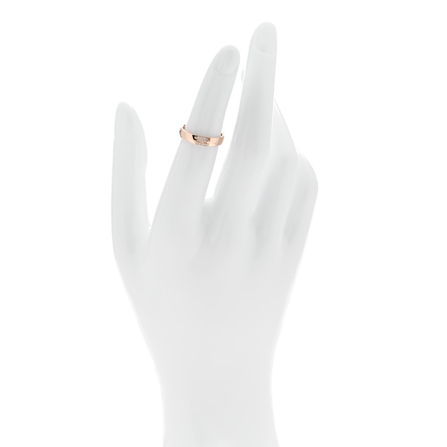 Hermes 18K Rose Gold Diamond Ever Herakles Wedding Band Ring  48 4.5 2 of 4