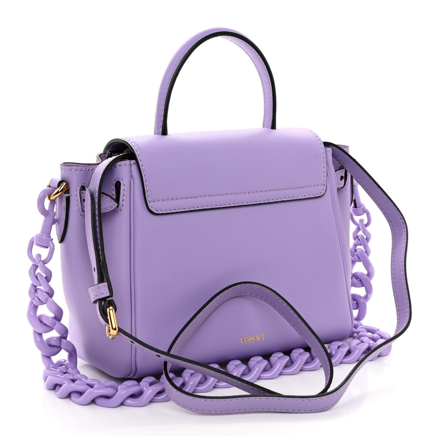 Calfskin Small La Medusa Top Handle Handbag Lilac
