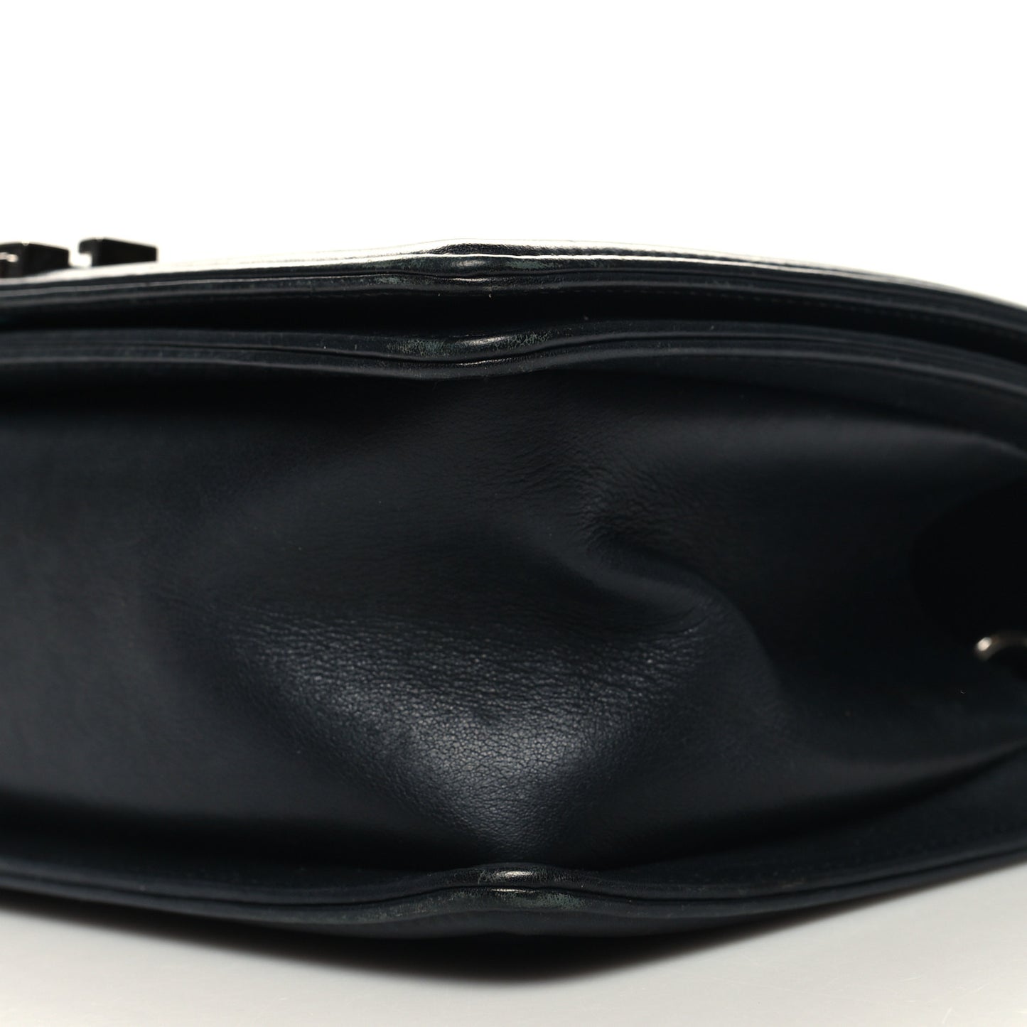 Calfskin Chevron Quilted Medium Chain Boy Flap Navy